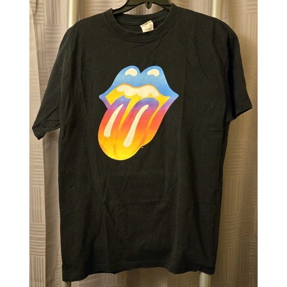 Vintage Rolling Stones Shirt Mens L Black 2003 Forty Licks Route 66 Concert Tour